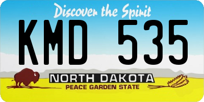 ND license plate KMD535