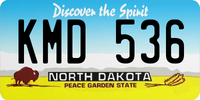 ND license plate KMD536
