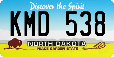 ND license plate KMD538