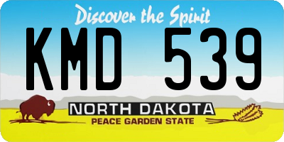 ND license plate KMD539