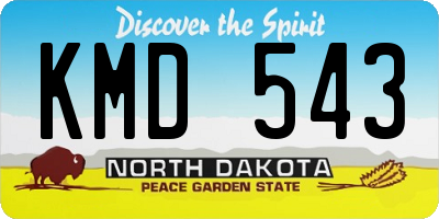 ND license plate KMD543
