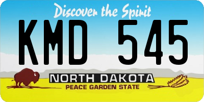 ND license plate KMD545