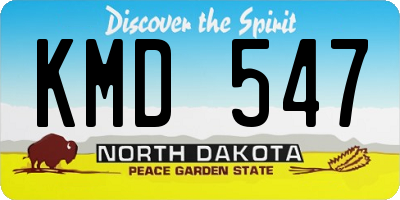 ND license plate KMD547