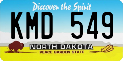 ND license plate KMD549