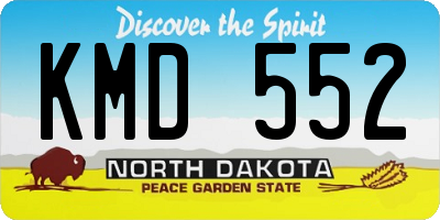 ND license plate KMD552