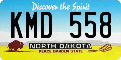 ND license plate KMD558