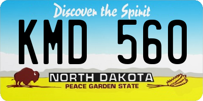 ND license plate KMD560
