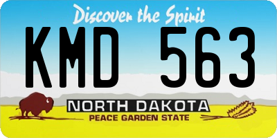 ND license plate KMD563