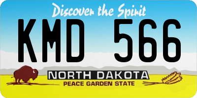 ND license plate KMD566
