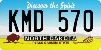 ND license plate KMD570