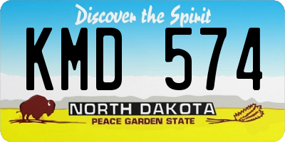 ND license plate KMD574