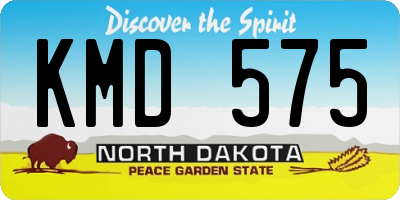 ND license plate KMD575