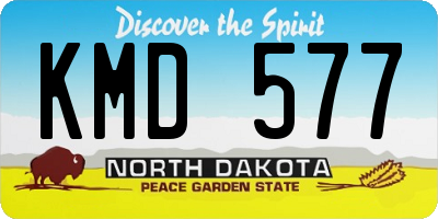 ND license plate KMD577