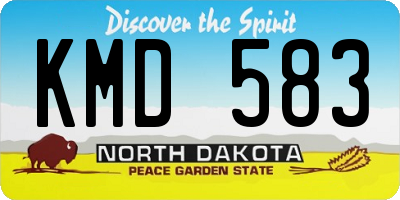 ND license plate KMD583