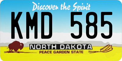 ND license plate KMD585