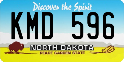 ND license plate KMD596