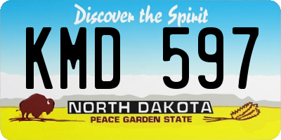ND license plate KMD597
