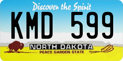 ND license plate KMD599
