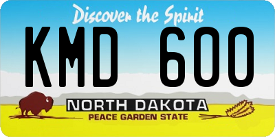 ND license plate KMD600