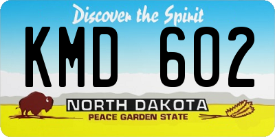 ND license plate KMD602