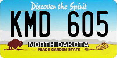 ND license plate KMD605