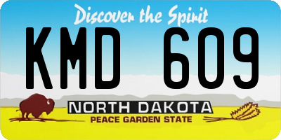 ND license plate KMD609