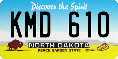 ND license plate KMD610