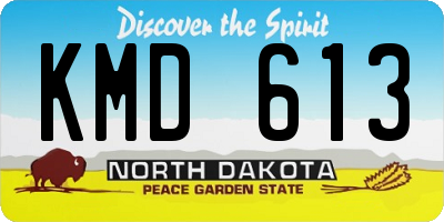 ND license plate KMD613