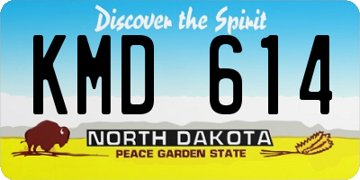 ND license plate KMD614
