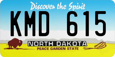 ND license plate KMD615