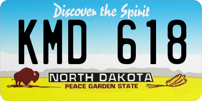 ND license plate KMD618