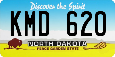 ND license plate KMD620