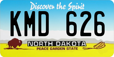 ND license plate KMD626