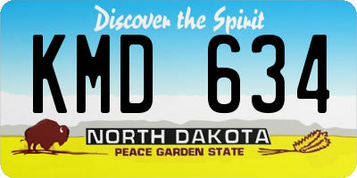 ND license plate KMD634