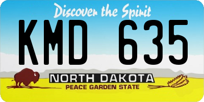 ND license plate KMD635
