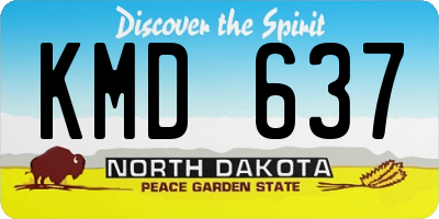 ND license plate KMD637