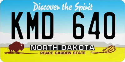 ND license plate KMD640