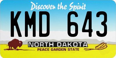 ND license plate KMD643