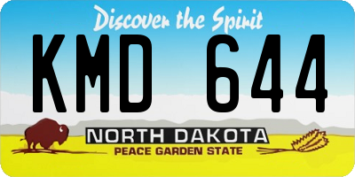 ND license plate KMD644