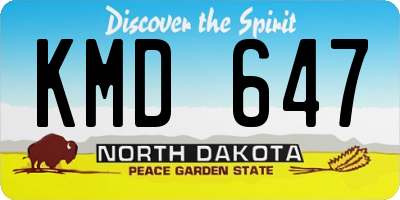 ND license plate KMD647