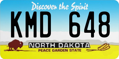 ND license plate KMD648