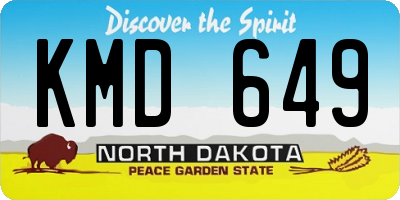 ND license plate KMD649