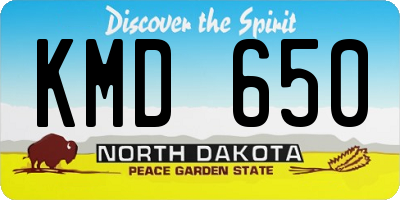ND license plate KMD650