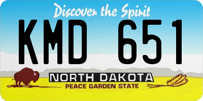 ND license plate KMD651