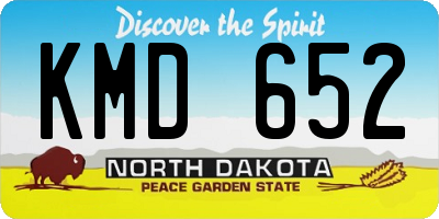 ND license plate KMD652