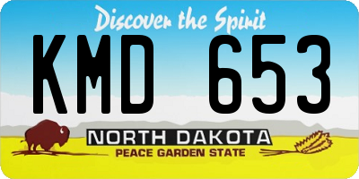 ND license plate KMD653