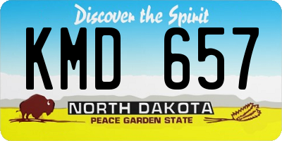 ND license plate KMD657