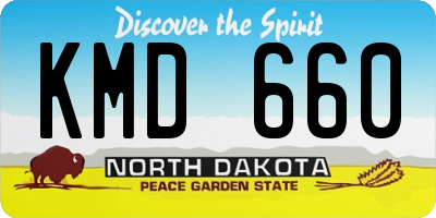 ND license plate KMD660