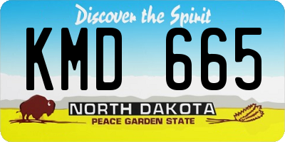 ND license plate KMD665