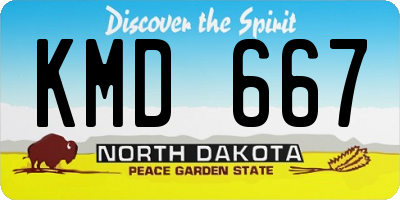 ND license plate KMD667